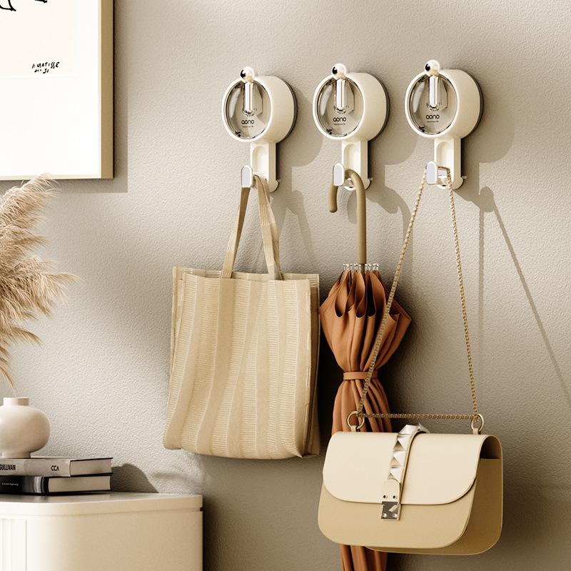 1Pc Powerful Suction Cup Hooks Vacuum Reusable Shower Hooks Traceless Kitchen Bathroom Robe Coat Towels Organizer Hook Access