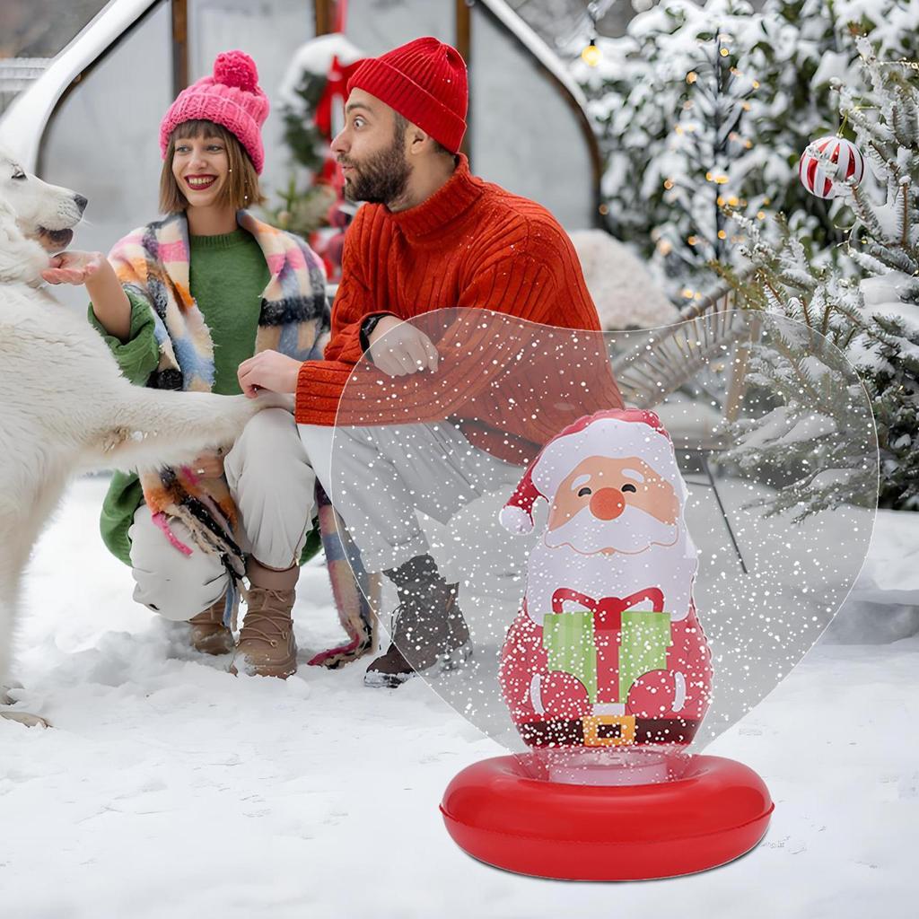 2025 Inflatable Christmas Balls Heart Shape Christmas Decorations Figurine Inside Holiday Blow Ball For Outdoor Yard Pool