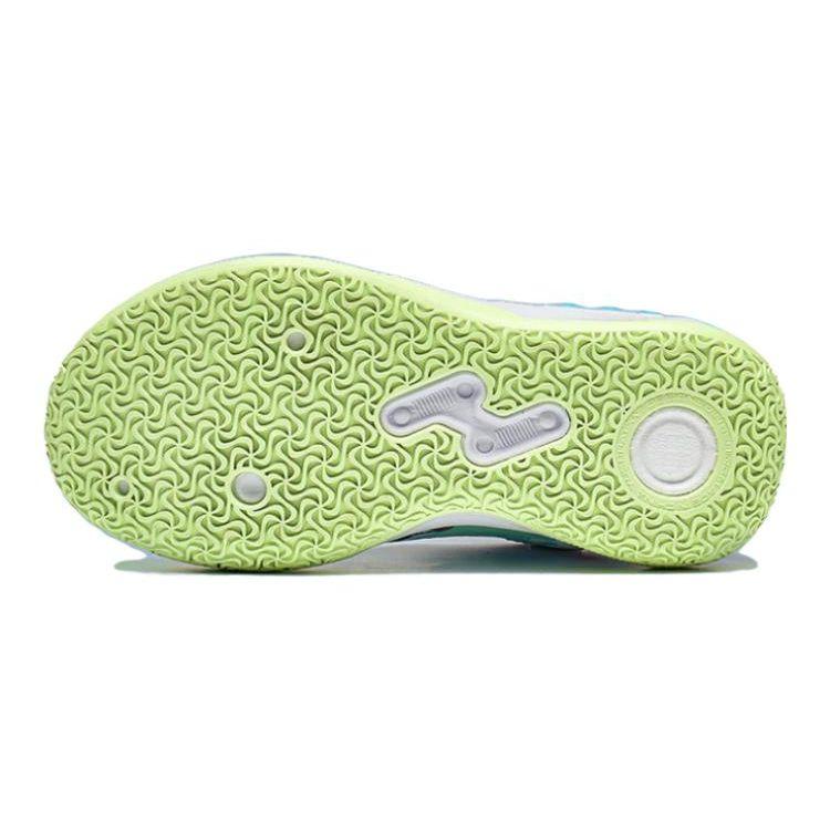 Li Ning Comfortable Daily Non-Slip Shock Absorbing Wear-Resistant Casual Shoes Kids Shoes White Blue YKNT066-3