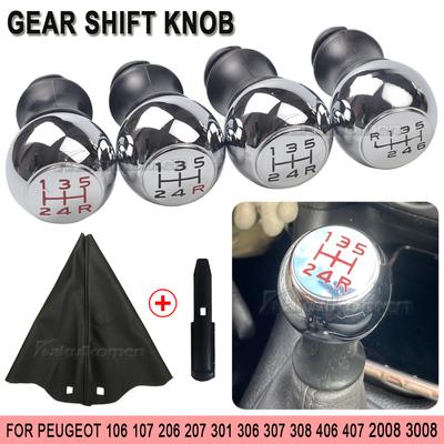 Gear Shift Knob Sports Lever 5 6 Speed For Peugeot 106 206 306 406 107 207 307 407 301 308 2008 3008 1007 Citroen C2 C3 C4