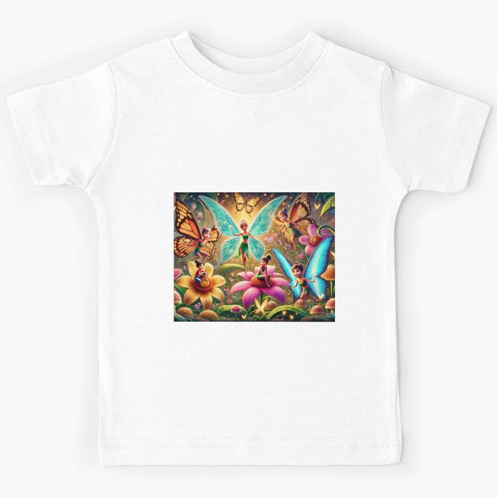 Magic Garden with Fairies and Butterflies Kids T-Shirt 160