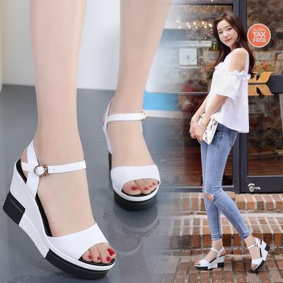 Summer Comfortable Wear-resistant High-heeled Flip Flops Casual Wedge-heeled Platform Sandals for Women