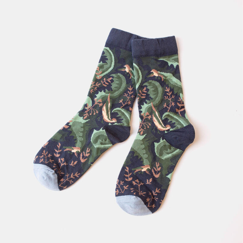 Bird Watercolor Women s Mid-Calf Fashion Socks rssw048 Blue-green