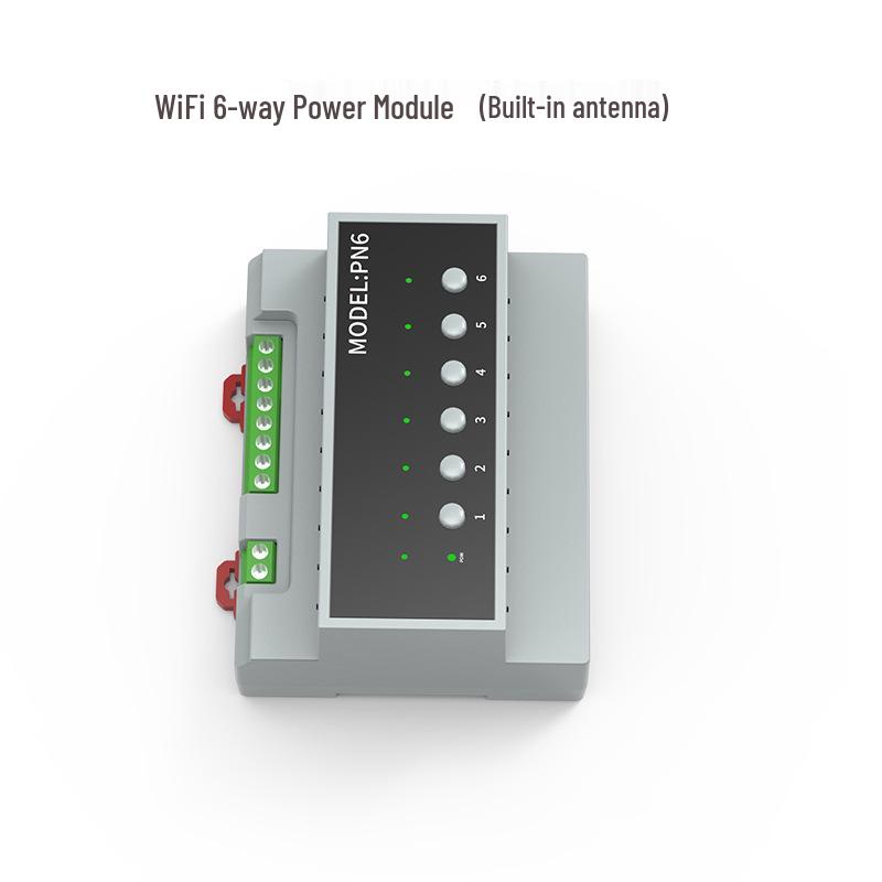 Zigbee Tuya WiFi 6-Channel On/Off Module for Hotel Room Control with Dry Contact Power Supply RCU Host.