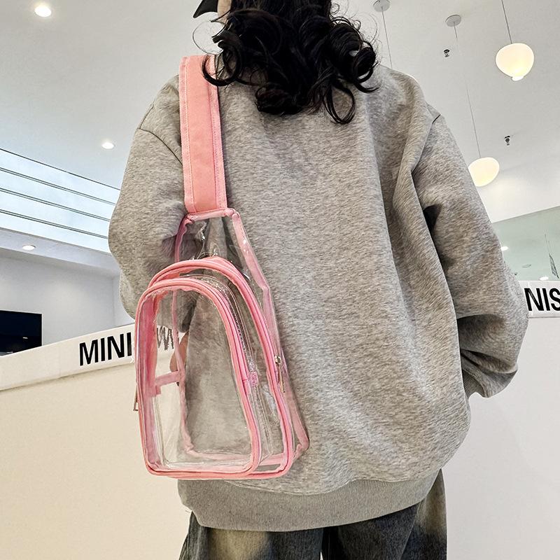 Clear Chest Bag Women Men Waterproof Transparent PVC Crossbody Travel Pouch Outdoor Sports Phone Sling Shoulder Bag Daypack Sac