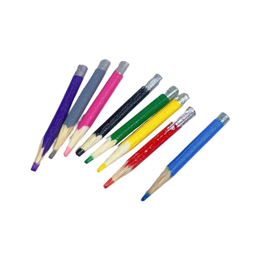 Study Scene Mini Colored Pencils Pretend Play Miniature Pen Dollhouse Pencils  Kids Toy