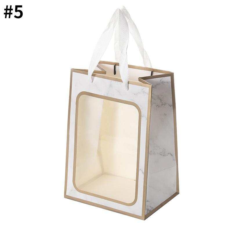 

1/5/10pcs Gift Bag Paper Gift Packaging Bag with Handle Bag with Clear Window Birthday Gift Pack Supplies Cake Candy Storage Box 1pc&20x15x10cm