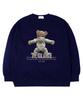 TI.GLAKE Back Hood Bear Oversized Sweatshirt Navy