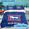 Custom Name Ipswich Football Crest Bedding Set 3pcs, Bedding Set Including 1pc Duvet Cover And 2pcs Pillowcases for Bedroom, Dormitory Gift
