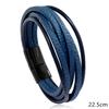 Bracelet Men'S Stainless Steel Buckle Multi-Layer Braided Leather Bracelet Retro Titanium Steel Bracelet Jewelry
