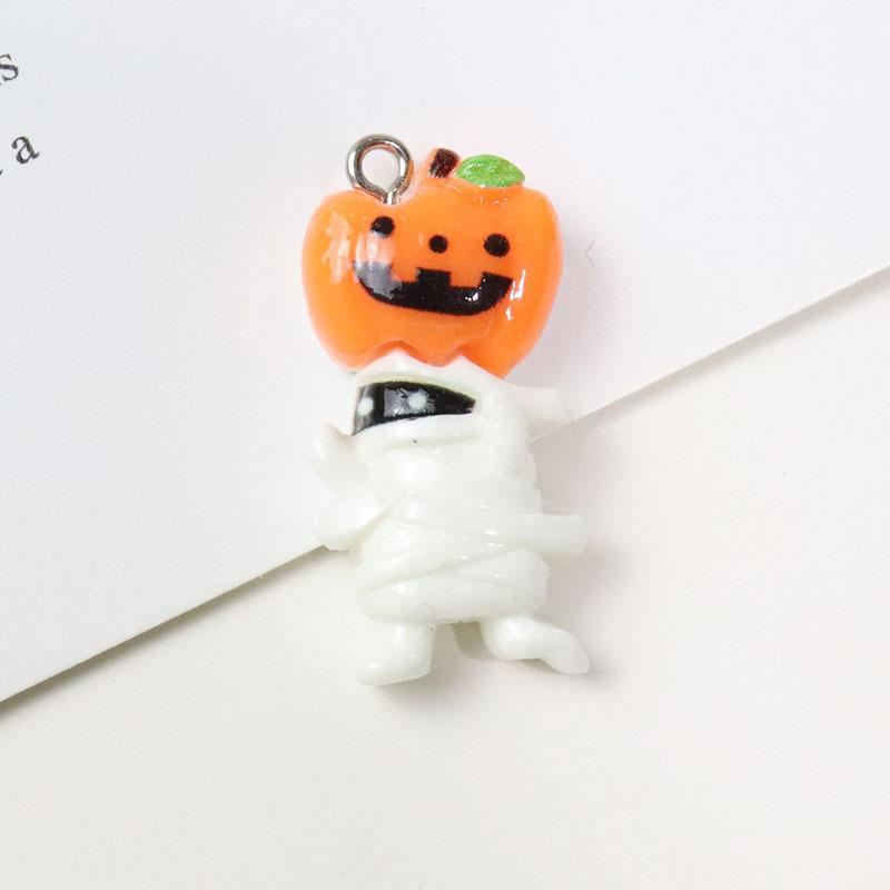 Cartoon Bright Halloween DIY Resin Accessories Pumpkin Ghost Devil Pendant Earrings Keychain Material
