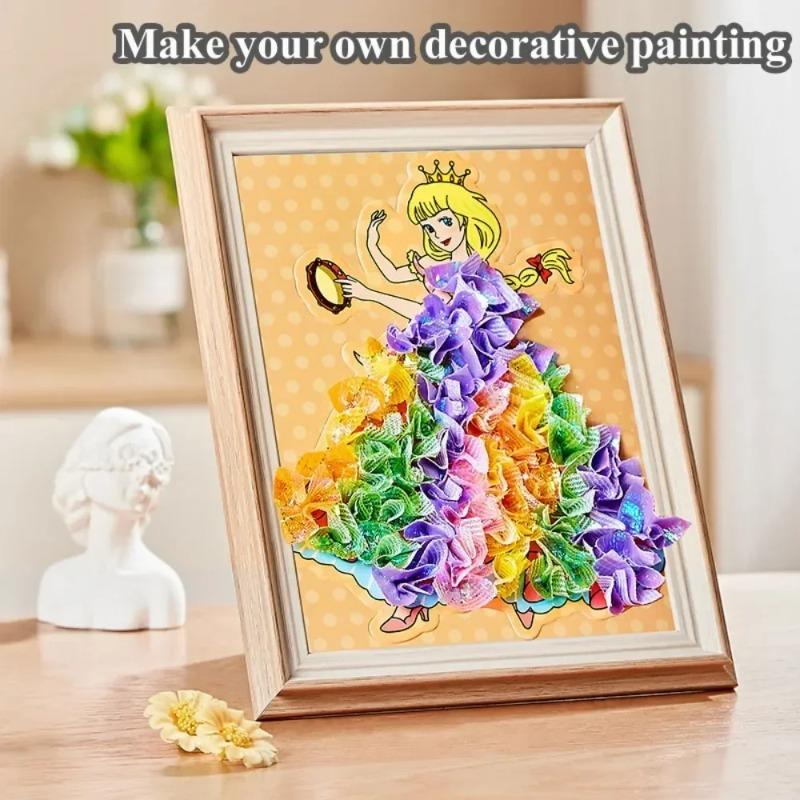 Kid Craft Toys DIY Painting Sticker Kids Art Girl's Drawing Poking Princess Handmade Educational Toys Children's Gifts Christmas