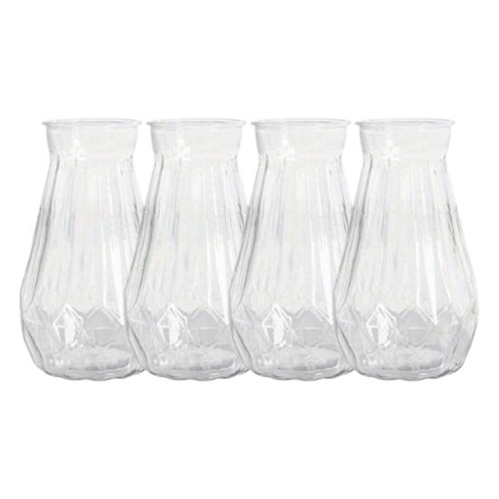 Plastic Clear Bud Vase Decorative Flower Vase Plant Holder Modern Centerpiece Vase for Home Wedding Party