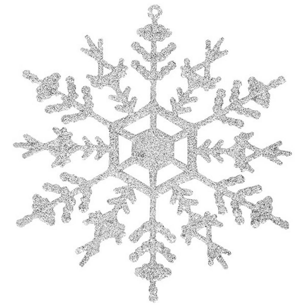 36Pcs Christmas White Snowflake Ornaments Wall Stickers Glass Window Sticker Gold Silver Christmas Tree Hanging Pendant