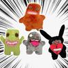 Adorable Plush Tooth Monster Doll Soft Toy In Black Green Brown And Gray For Christmas