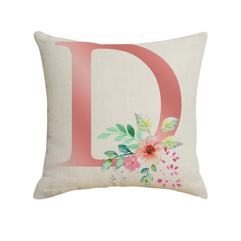 New Small Fresh Letter Series Pillow Cover Office Sofa Living Room Decoration Linen Cushion Cover