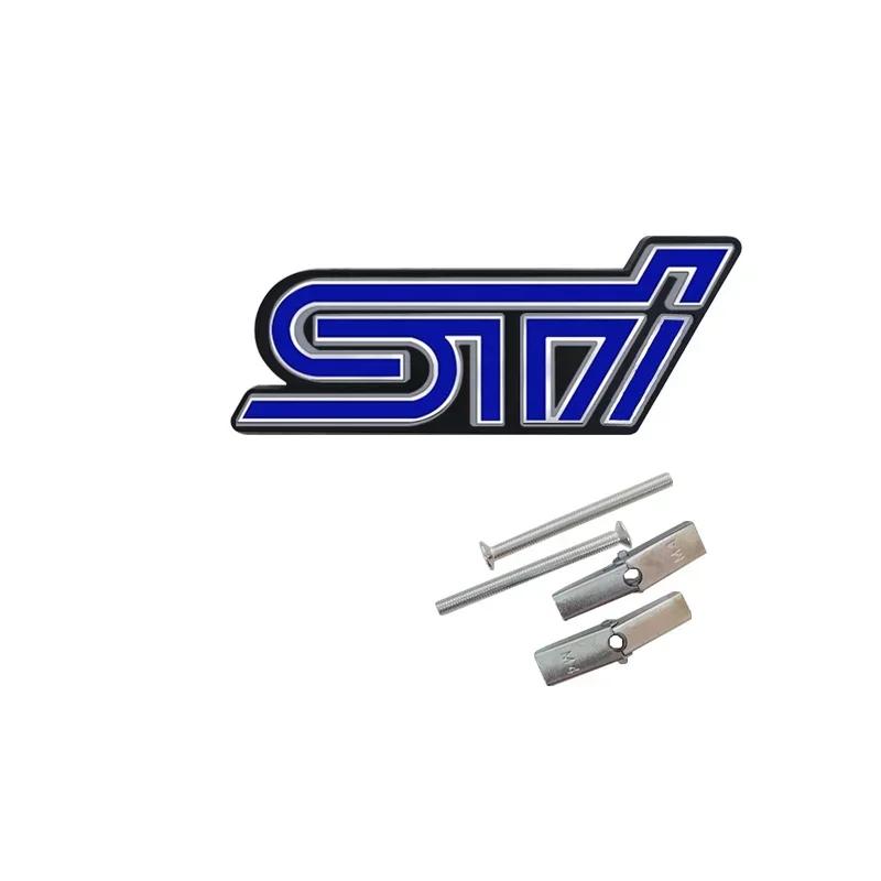 3D Metal STI Logo Emblem Car Front Grille Logo Badge Sticker Styling for Subaru Legacy Impreza XV BRZ Forester WRX Levorg Ascent bb1