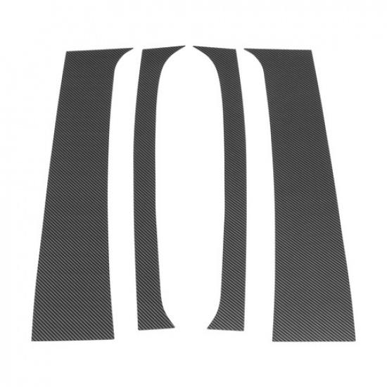 4 Pcs Pillar Window Trim for Dodge for Ram 1994-2001 Carbon Fiber Pattern Black