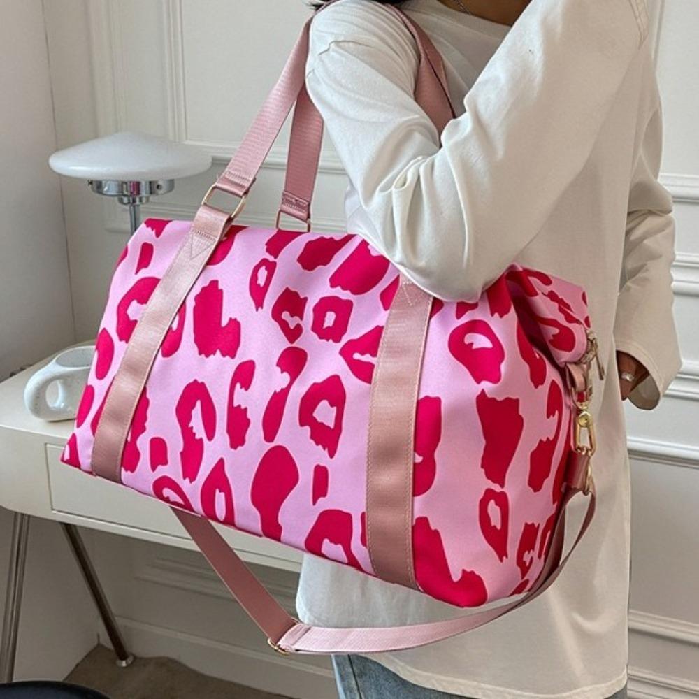 Oxford Leopard Print Duffle Bag Large Capacity Luggage Handbag Fashion Fitness Shoulder Bag  Travel
