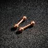 Fashion Round Studs Gold Black Barbell Stainless Steel Ball Fashion Jewelry Earrings Stud Earrings