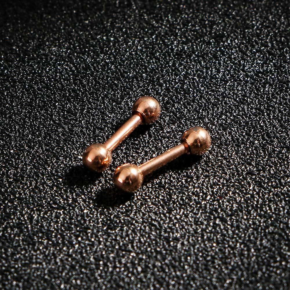 Fashion Round Studs Gold Black Barbell Stainless Steel Ball Fashion Jewelry Earrings Stud Earrings