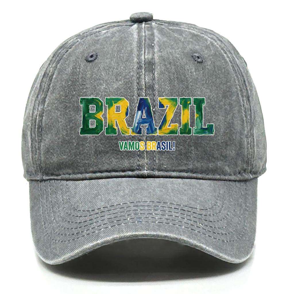 Brazil Flag Printed Adjustable Sun Hat Snapback Baseball Cap Unisex With Sweatband Stylish Dad Hat For Urban Travel Daily Wear