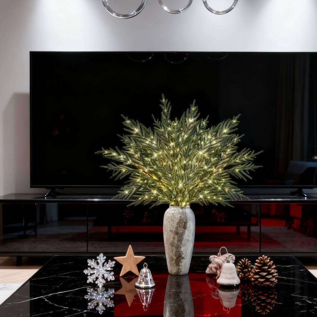 Christmas Lights Norfolk Branches, 4-16 Decorative Branches, Suitable For Vases, Realistic Texture, Flexible Shaping, Soft And Delicate Lighting