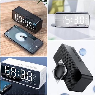 Rechargeable FM Radio 5.0 Bluetooth Bluetooth Speaker Mini Digital Clock for Living Room