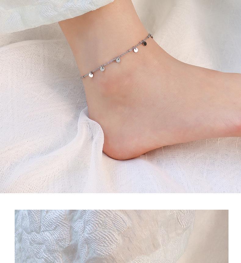 European Tassel Anklet: Titanium Steel, 18K Gold Leg Chain Foot Jewelry - S113