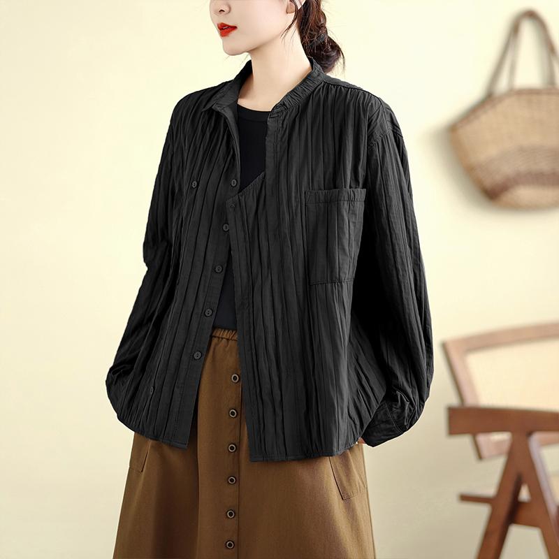 

DIMANAF 2025 Новая Осень Женские Куртки Пальто Большого Размера Свободные Повседневные Винтажные Женские Пуговицы M