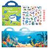 Repetitive children's toys featuring "First Book" animal, dinosaur and ocean scene jelly sticker books