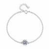 Moissanite Snowflake Bracelet: Women's S925 Silver Hexagram with One-Carat Stone, Exquisite Craftsmanship.
