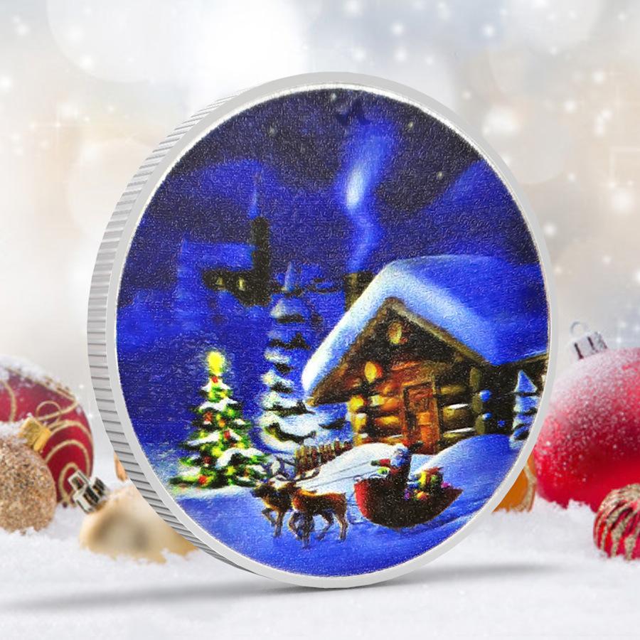 Christmas Snowman Colored Coins, Elizabeth Commemorative Medal Silver Coins, Christmas Eve Gifts, Tooth Fairy Colored Silver Coins