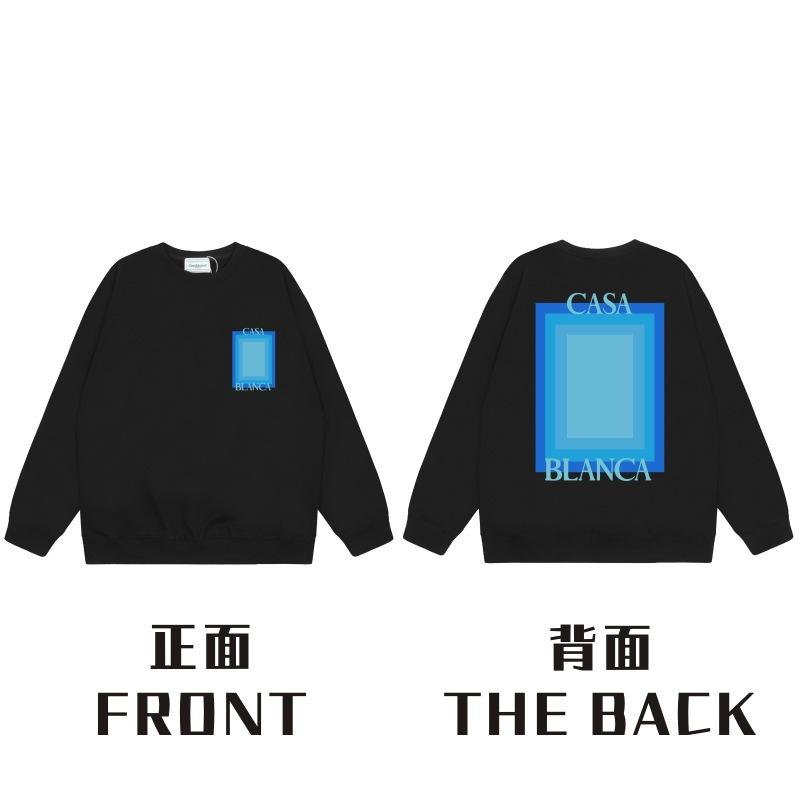 American Trendy Brand Casablanca Crew Neck Sweater Hoodie Men's Couple Ins Autumn and Winter Thickened Long-sleeved Women's T