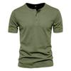 Men Henley Collar Short Sleeve Quick Dry Mesh Casual Sports Loose T Shirt