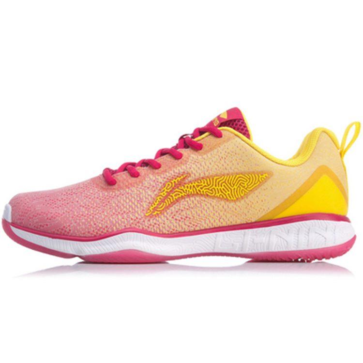 Li Ning Slip Resistant, Abrasion Resistant, Breathable, Lightweight Low top Badminton Shoes Unisex Rose Red AYTP019-2