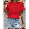 Women's Loving You Always Graphic Printed T-Shirt Fit Short Sleeve Casual Top with Heart Balloon Clothing
