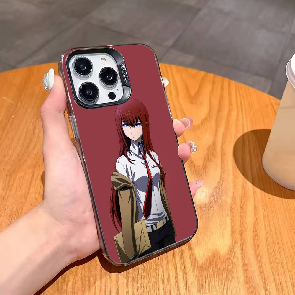 K-Kurisu M-STEINS GATE Makise-KM Чохол для телефону Для iPhone 17,16,15,14,13,12,11 Plus,Pro Max,XS,Кольоровий Позолочений Внутрішній Чохол