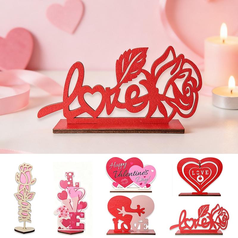 Valentine'S Day Figurines Desktop Ornaments Heart Love Ornament Valentine'S Day Wedding Photo Props Room Decor Heart Statues