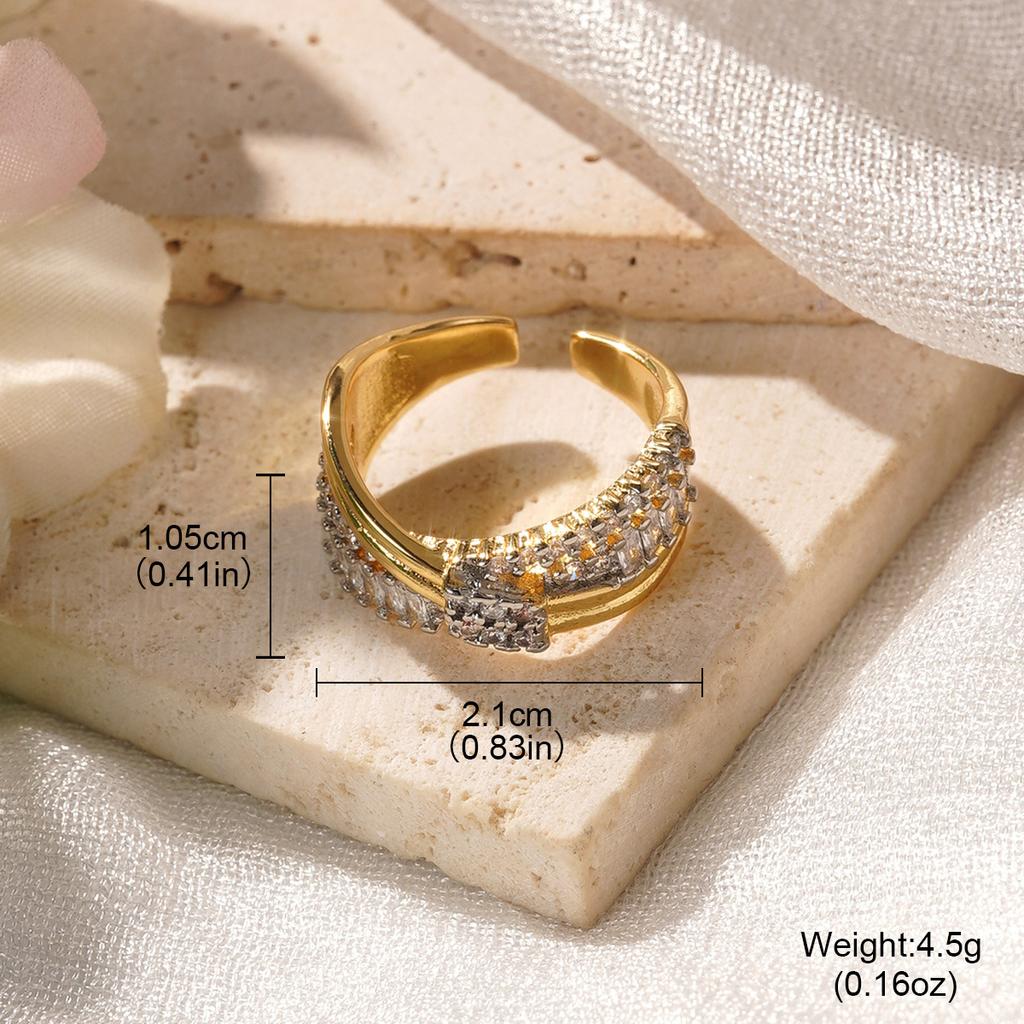 Fashion Temperament, Zirconium-set Open Ring, Niche Design, Index Finger Ring, Light Luxury, High-end Ring Jewelry.
