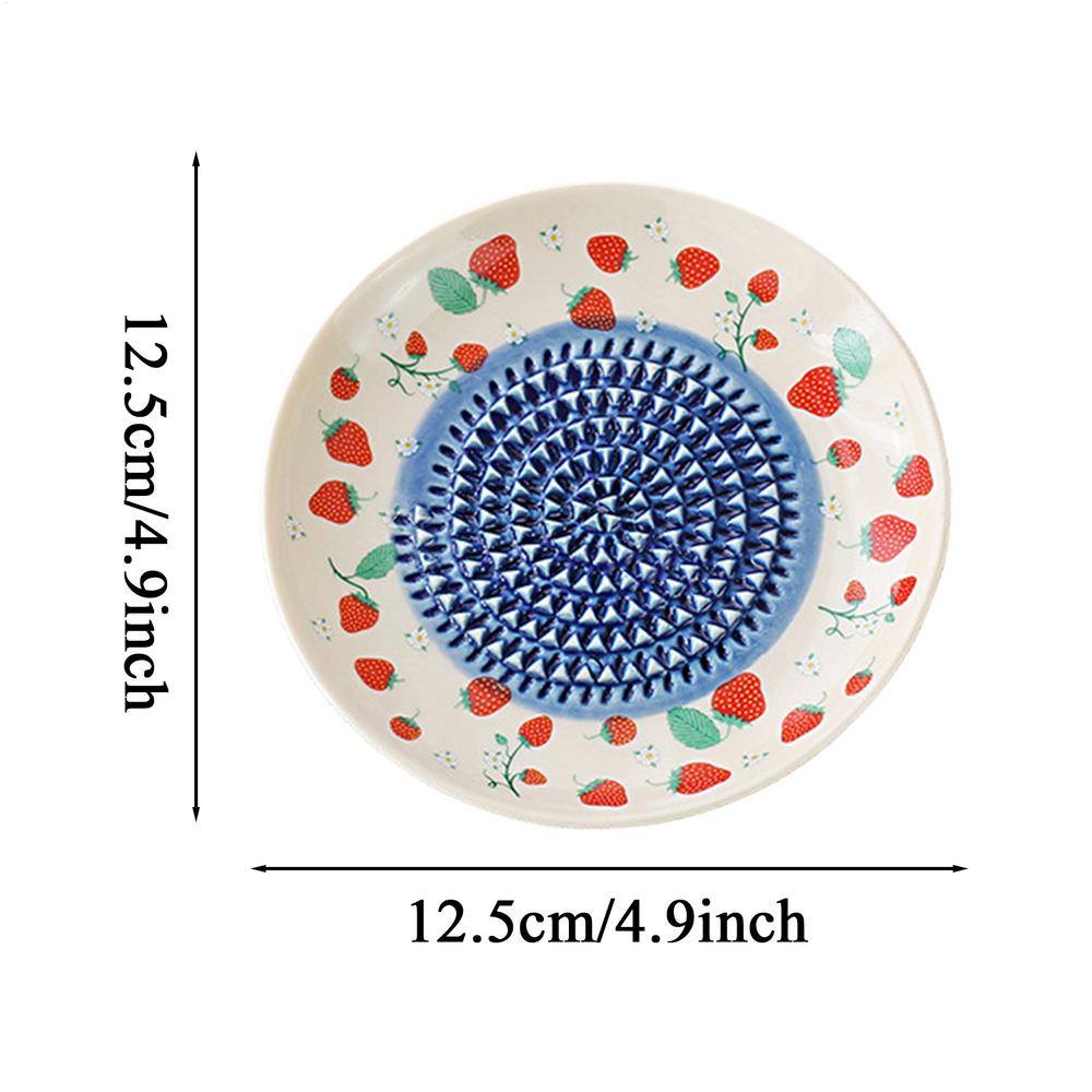 Ceramic Garlic Grater Plate Garlic Grater Bowl  Round Manual Ceramic Plate For Ginger Cheese Tomato Strawberry Fruit Vegetable