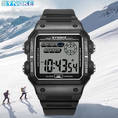 Topmarke Nagelneu Stoßfest Outdoor-Sport Wasserdicht Herren Elektronische Uhr Retro Quadrat Studentenuhr
