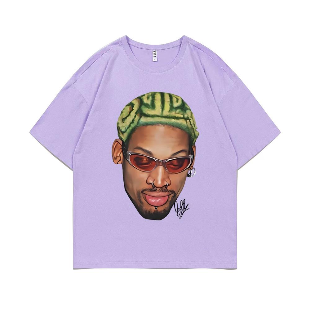 The Worm Dennis Rodman Big Face Graphic T-shirt Men Women Hip Hop Oversized  Basketball Boys T Shirts Unisex Vintage Casual Tees