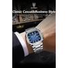 POEDAGAR Top Brand Luxury Watch for Men Waterproof Luminous Date Week Wristwatch Stainless Steel Square Quartz Watches