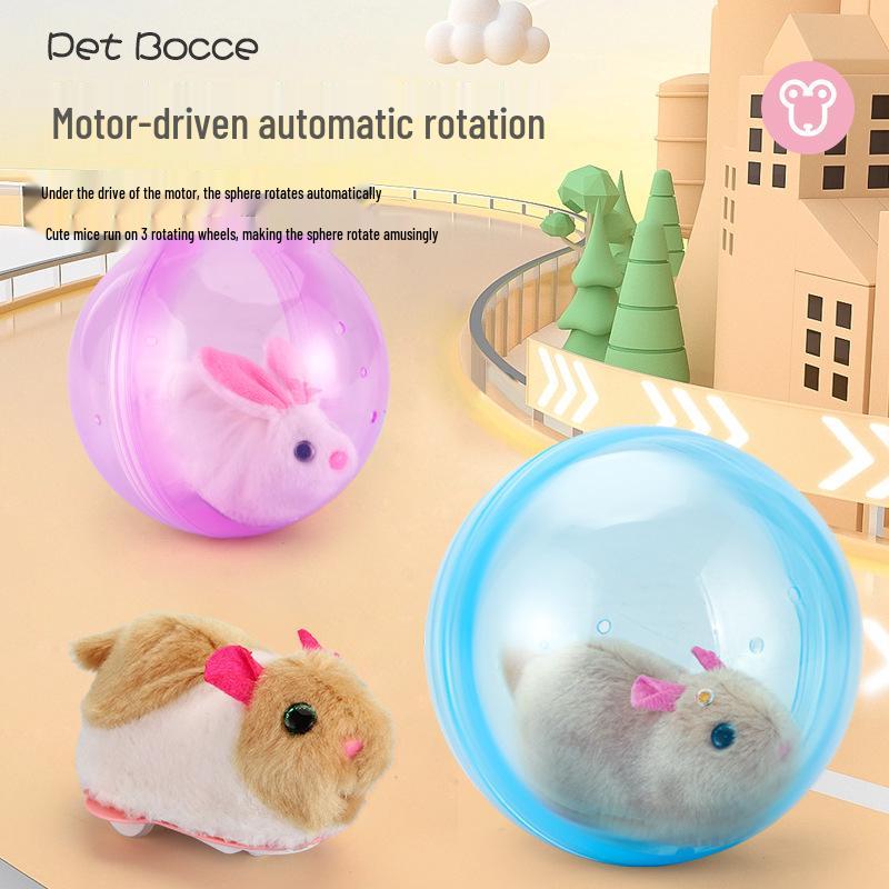 Electric Plush Hamster Spinner: Interactive Cat Teaser & Rolling Ball Toy for Fun Parent-Child Play