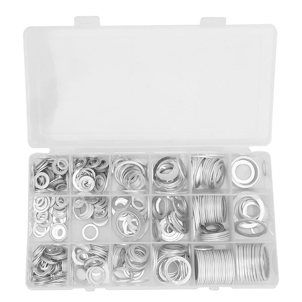 450pcs Metric Crush Washer High Temperature Resistance Washer Assortment Set Flat Washer  Oil Drain