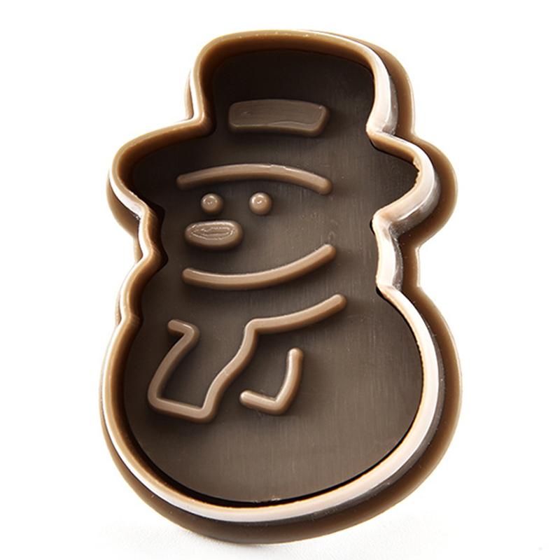 Set mit 4 Weihnachtskeks-Schablonen 3D Federdrück-Keksbackvorlage Festival-Partyzubehör