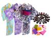 Leave the Color and Pattern Up To Different Finished Set of and Geta Cute [Sara] You, Weave, Tailoring, 3-piece Yukata, Obi, 3yk-117 (A Type)