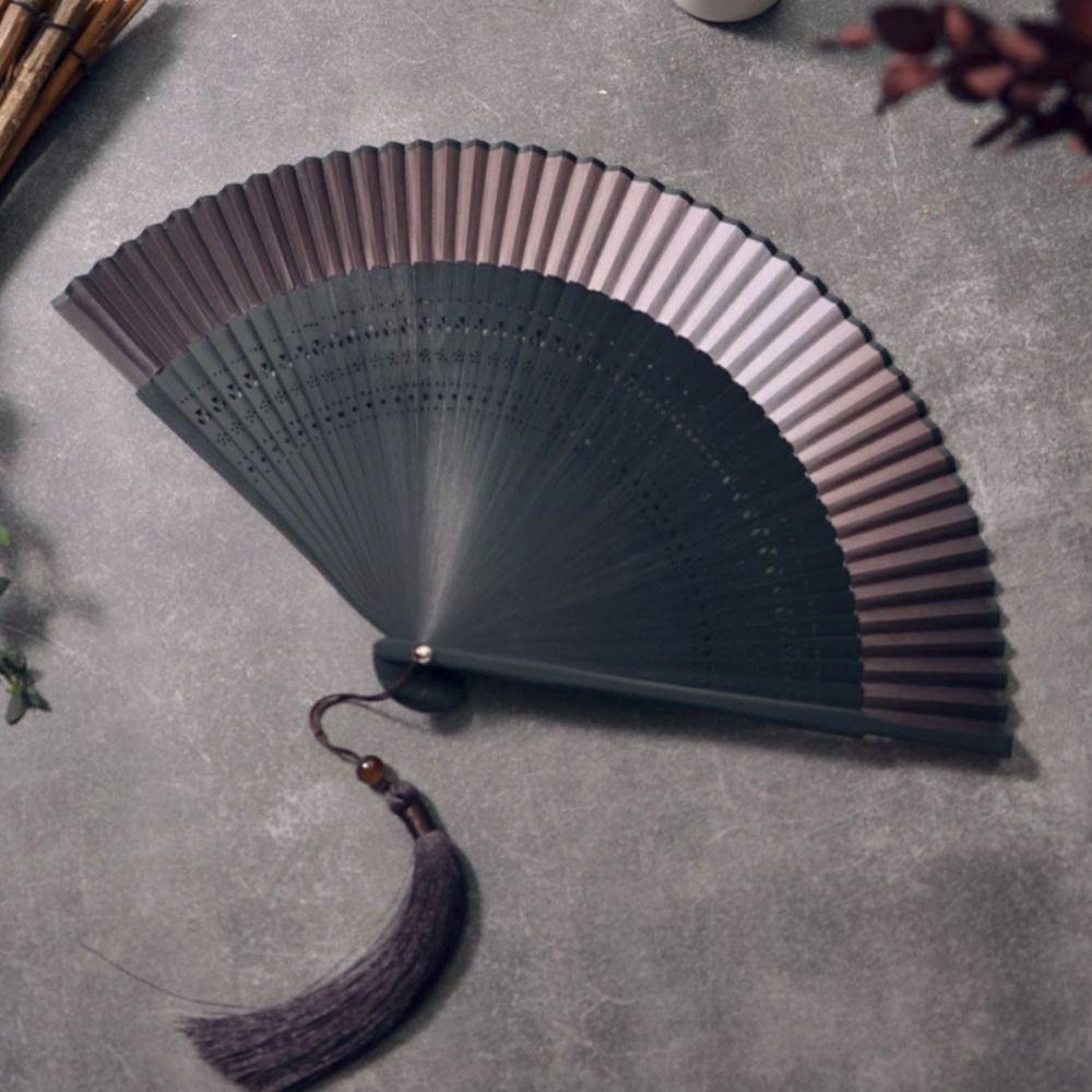Hollow Carving Retro Hand Fan Portable Dance Fan Elegant Bamboo Folding Fan  Home Decoration