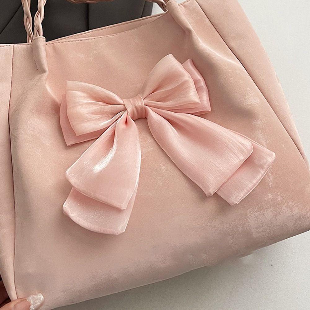 Portable Large Capacity Bow Shoulder Bag Soft Fashion Women's Shoulder Bag PU Casual Handheld Bag Daily Commute